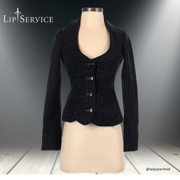Lip Service Jackets & Blazers - LIP SERVICE Y2K  pinstripe blazer RARE HTF